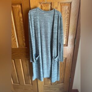Torrid Super Soft Plush Duster Cardigan Size 1 XL Gray Open Front